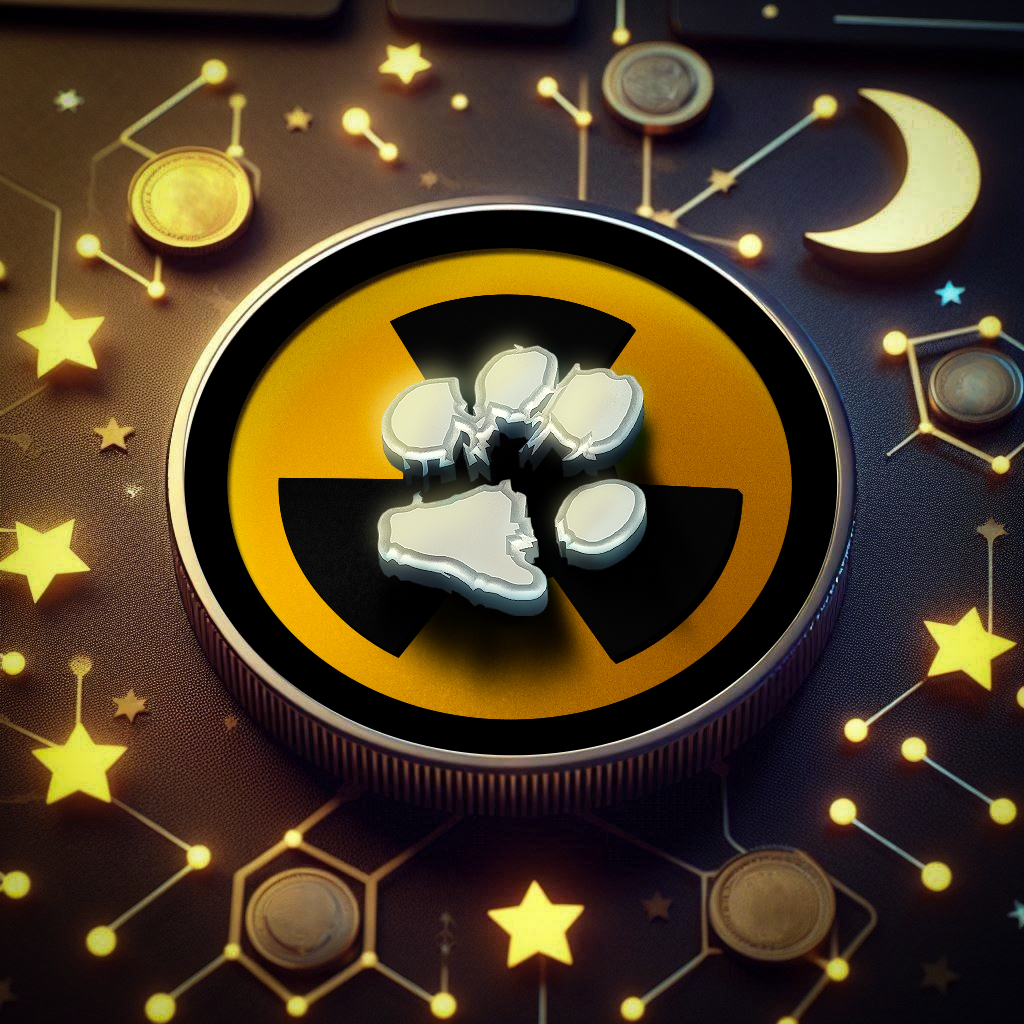 Moeda Pitucoin, símbolo com patinha no universo Radius